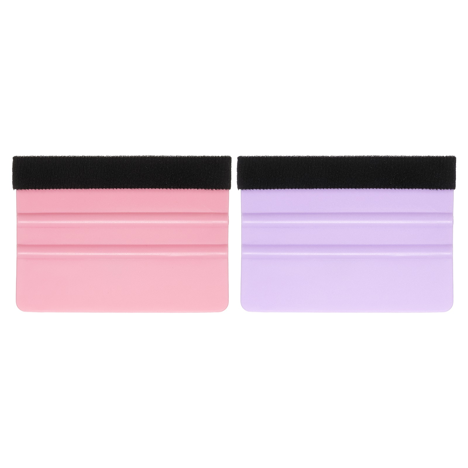 Vinyl Squeegee 4" Felt Edge Fabric Scraper Kit with Extra Fabric Pink/Purple