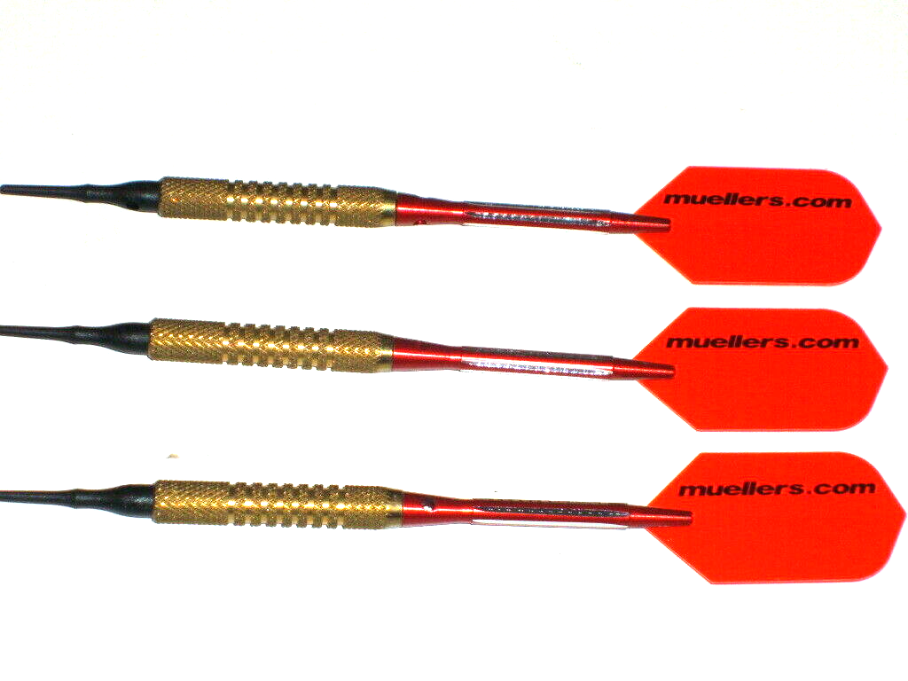Soft Tip Darts Used, 10 Gram Brass with New Aluminum Shafts and Flights #2941