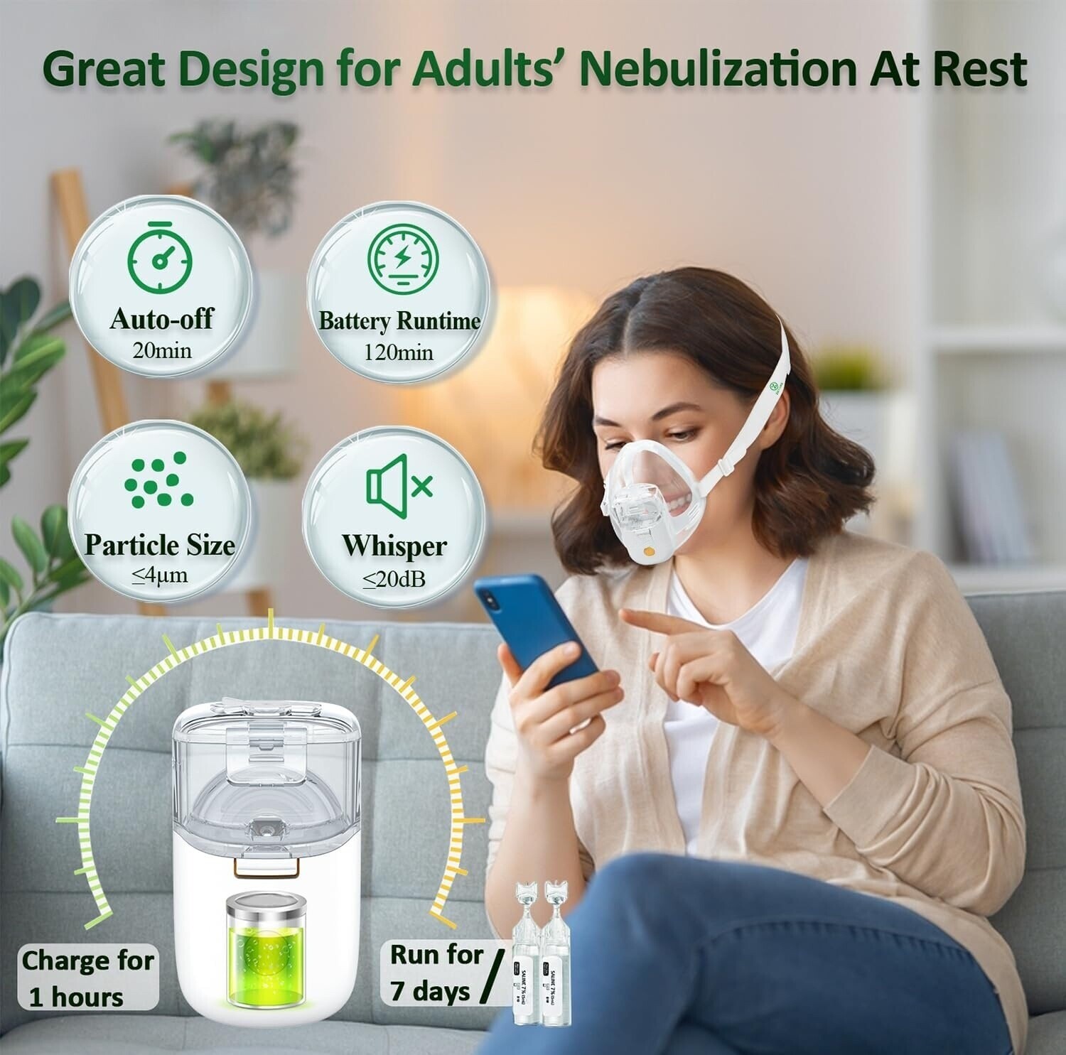 Efficient Nebulisation Machine For Home and Travel Quiet Design ppa