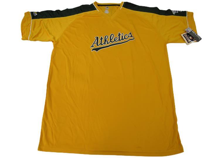 Oakland Athletics A's Mens 2XL-3XL-4XL-5XL-Tall Majestic Throwback V-Neck Shirt