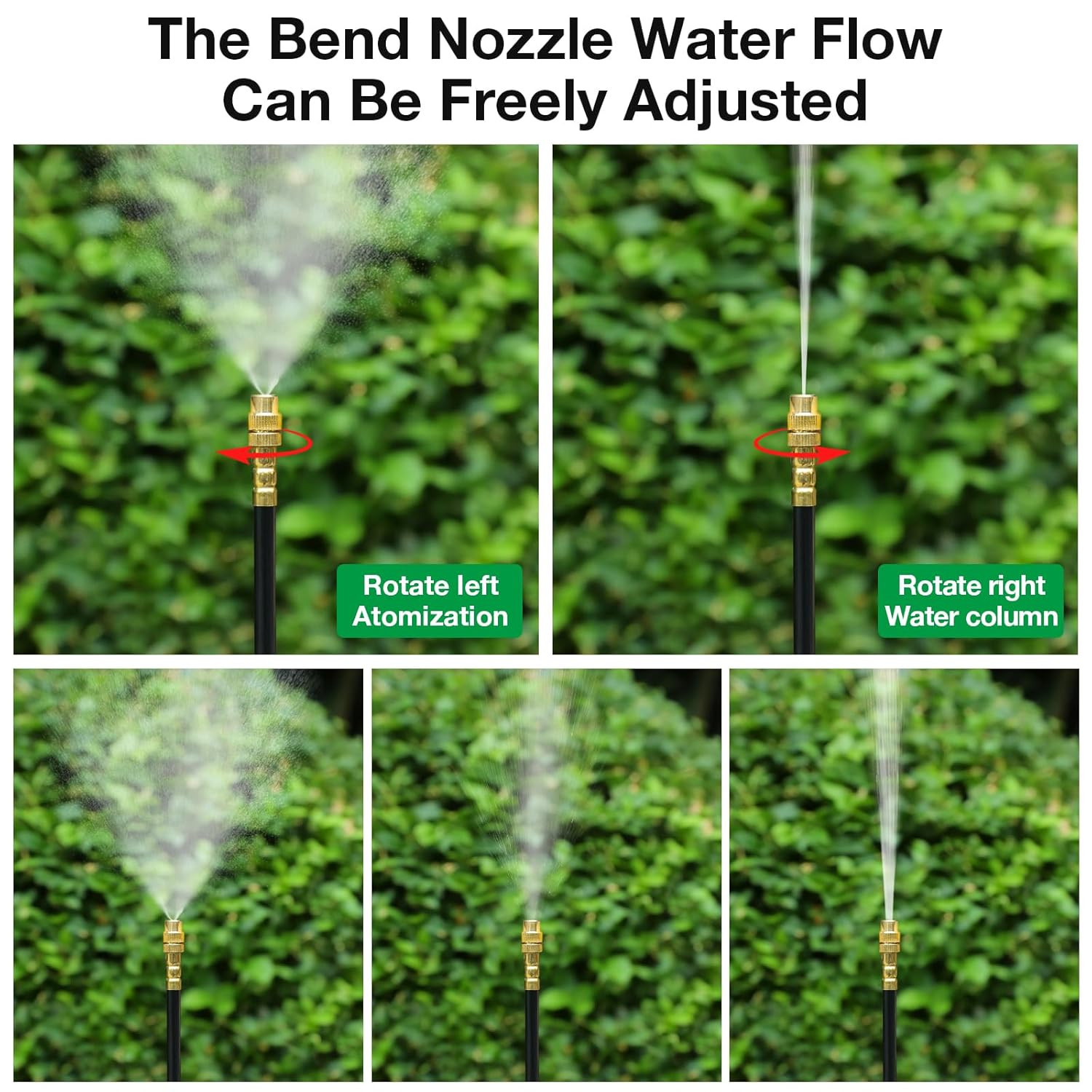 50Ft 1/4" Drip Irrigation System with 12 Adjustable Copper Nozzles