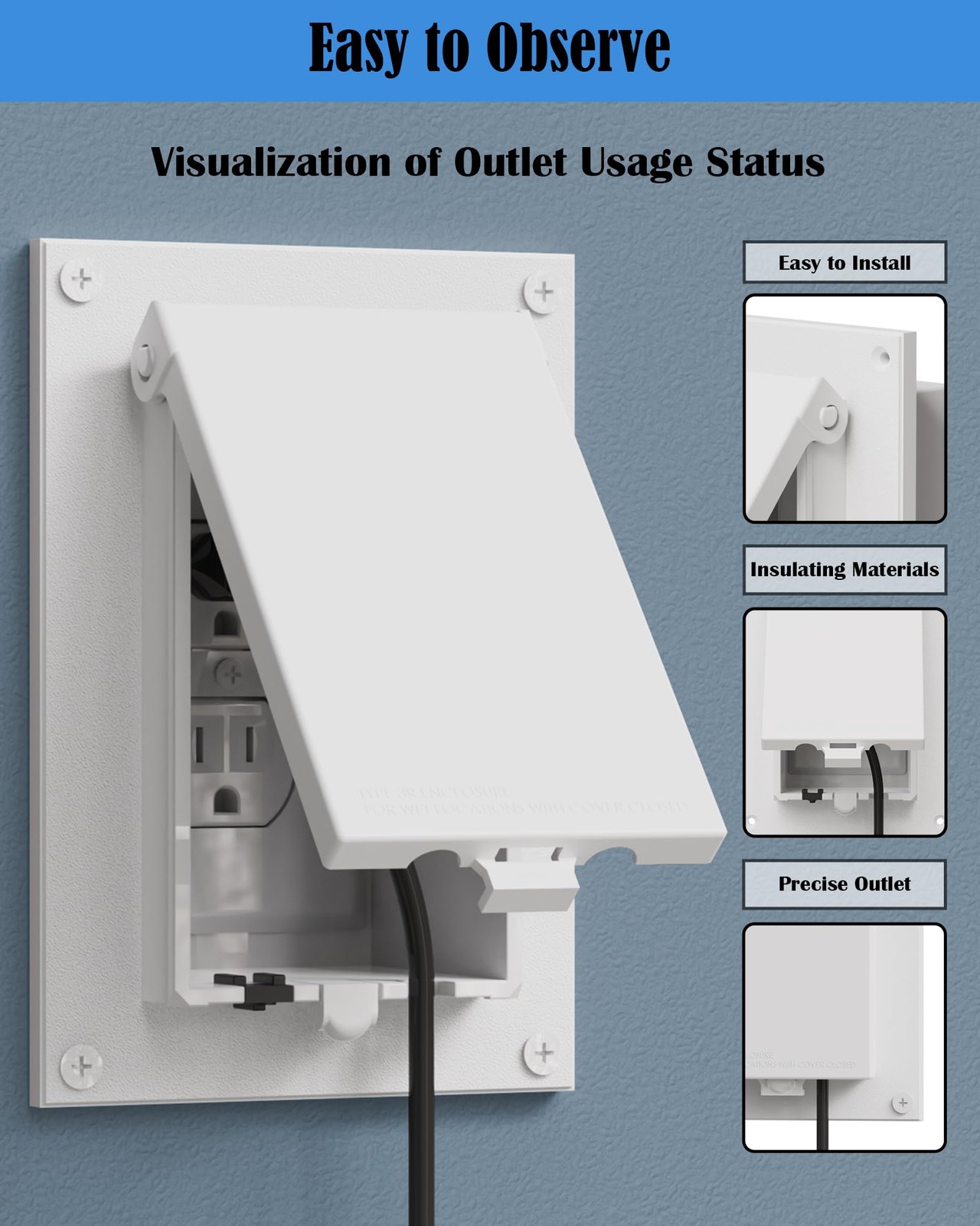 Type 3r Enclosure Cover, DBVW-1 Outdoor Outlet Cover for Wet Locations (Verti...
