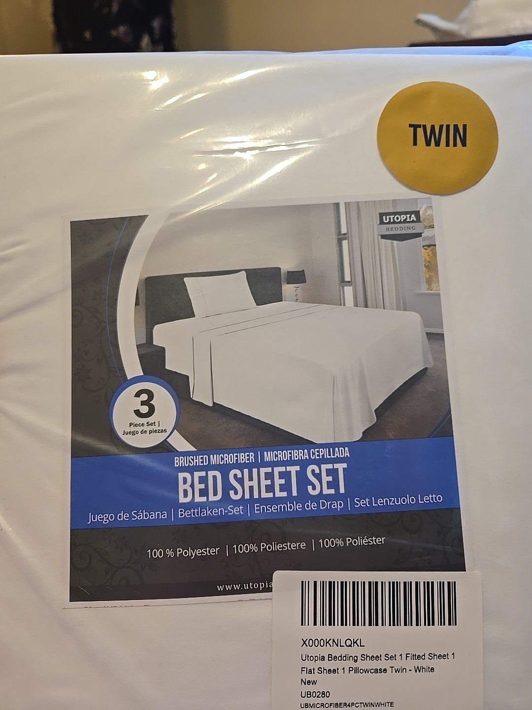 Utopia Twin Bed Sheet Set  White NEW