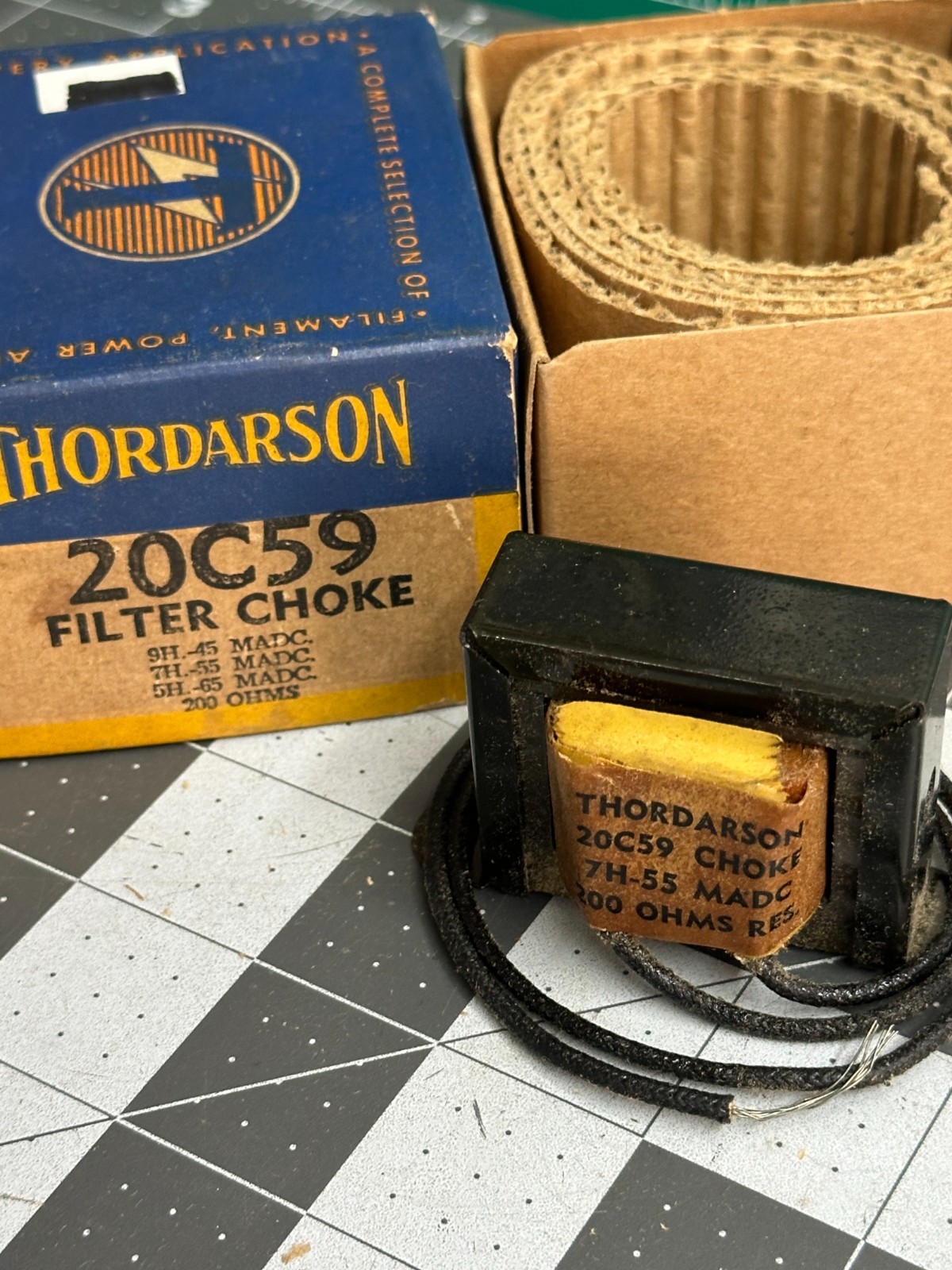 NOS Vintage Thordarson T-20C59 Filter Choke 200OHMS 9H-45 7h-55 5H-65 MADC