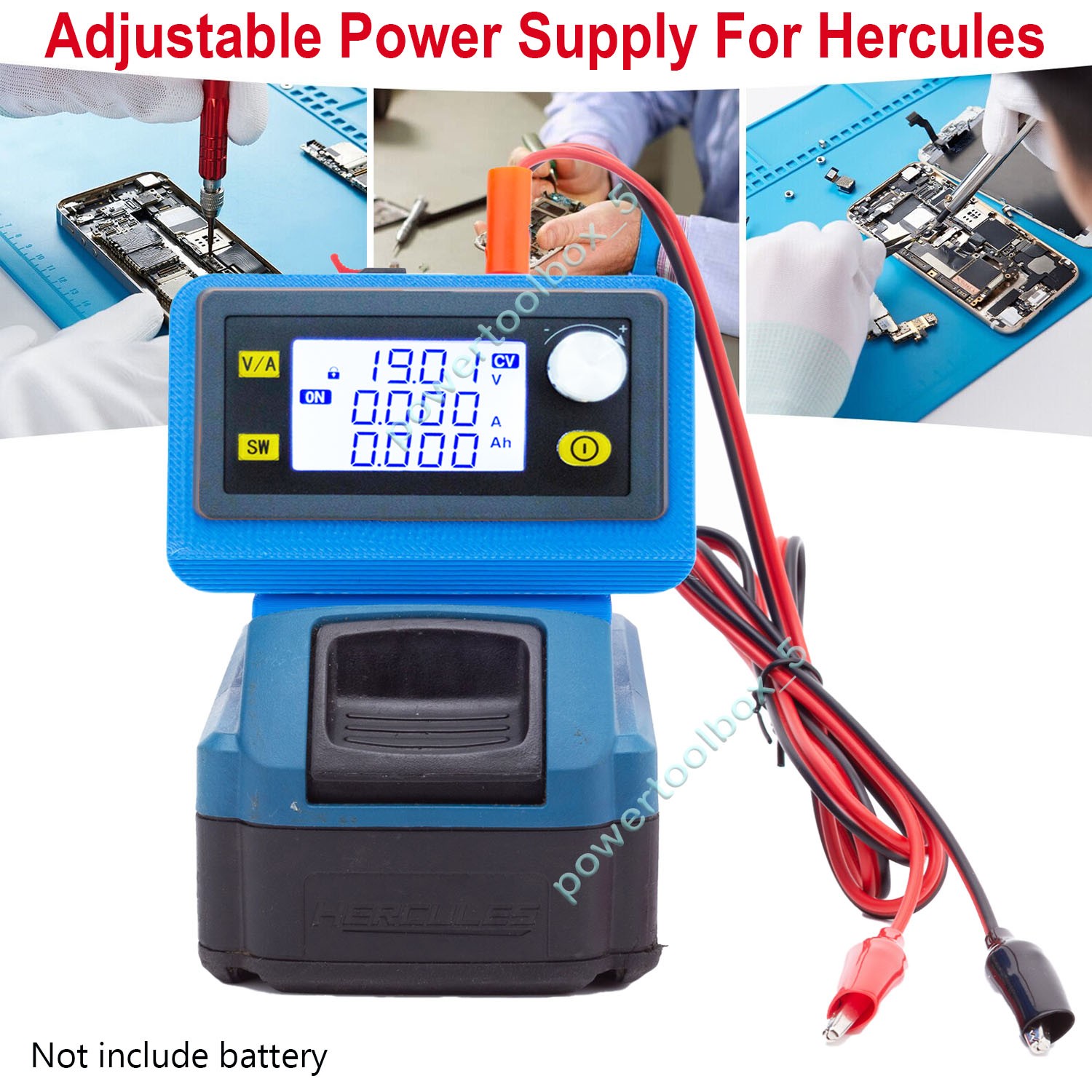 Portable DC Power Supply Adjustable Voltage Work for HERCULES 20V Li-ion Battery
