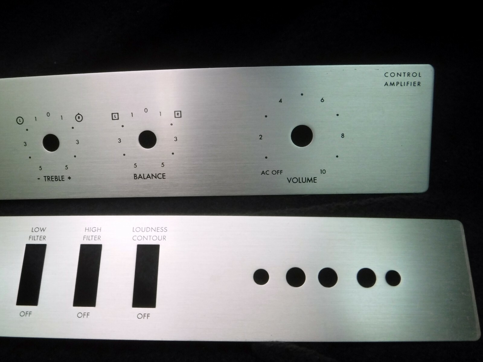 Fisher X-202-C Vacuum Tube Amplifier Face Panel Insert Set BOTH NOS Original!