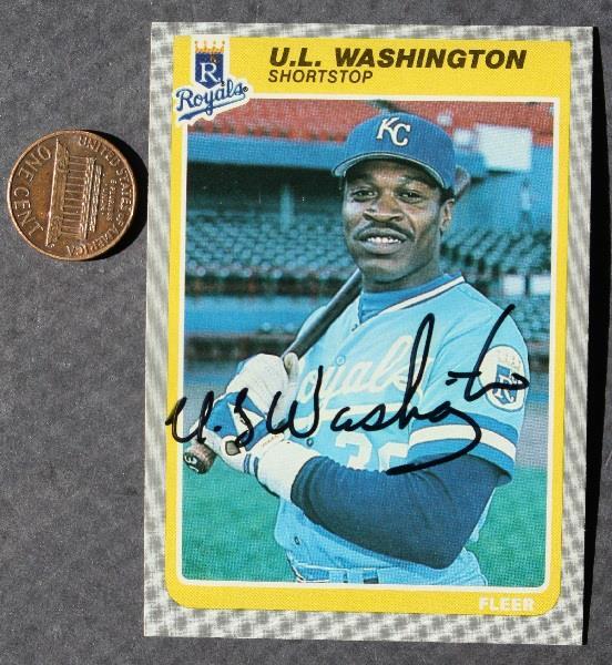 Kansas City Royals U.L. Washington signed autographed 1985 Fleer Baseball Card +