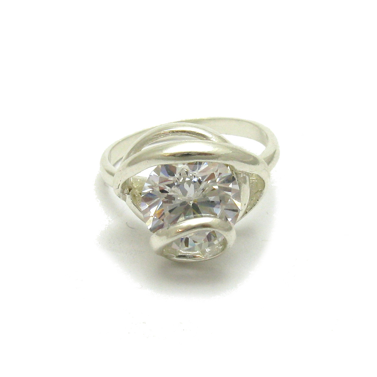 Stylish Genuine Sterling Silver Ring Solid 925 With 10MM CZ Handmade