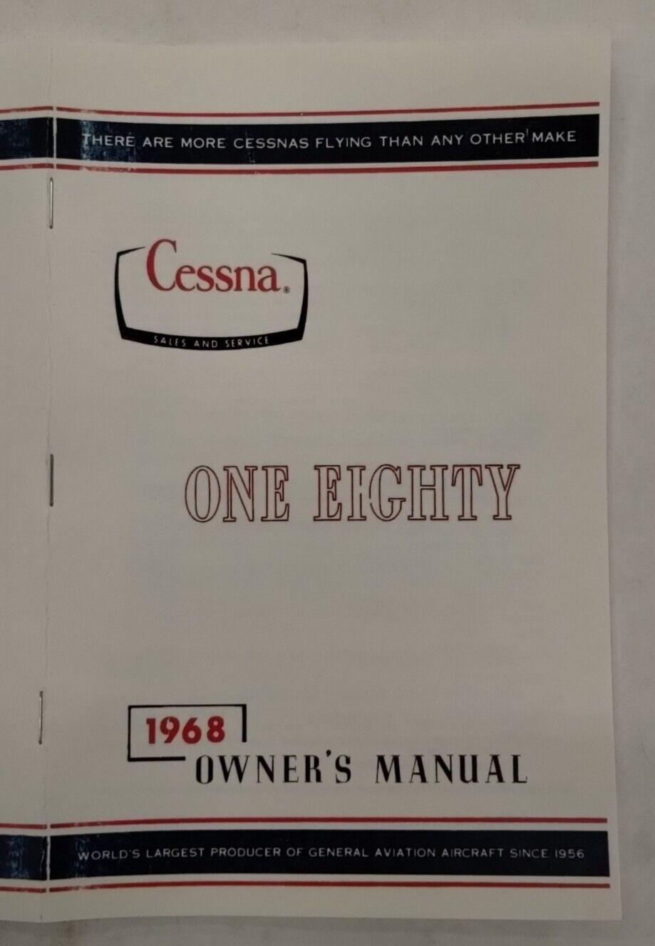 Cessna 1968 Model 180H Owner's Manual-Reproduction.