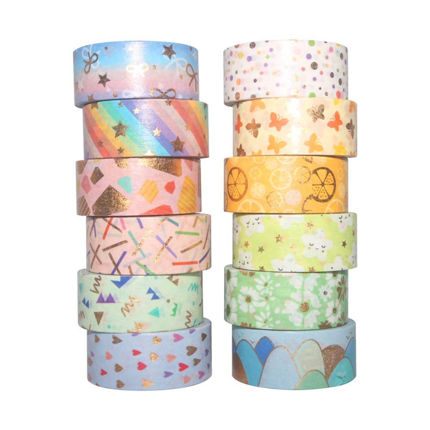 YUBBAEX Floral Gold Washi Tape Set VSCO Foil Masking Tape Decorative for Arts...