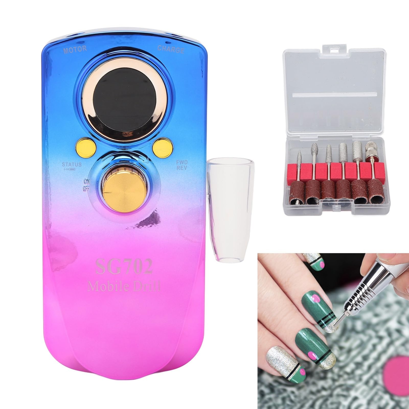 Zetiling Professional Nail Drill, Electric Nail File, Speed Adjustable
