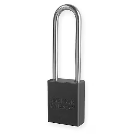 American Lock A1107blk Lockout Padlock, Keyed Different, Aluminum, Black, 3 In