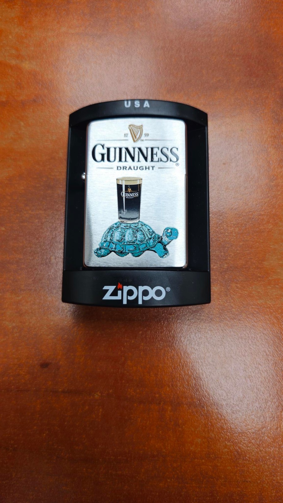 🔥 Rare Zippo Guinness Draught Turtle Lighter Collectible Made in USA Windproof