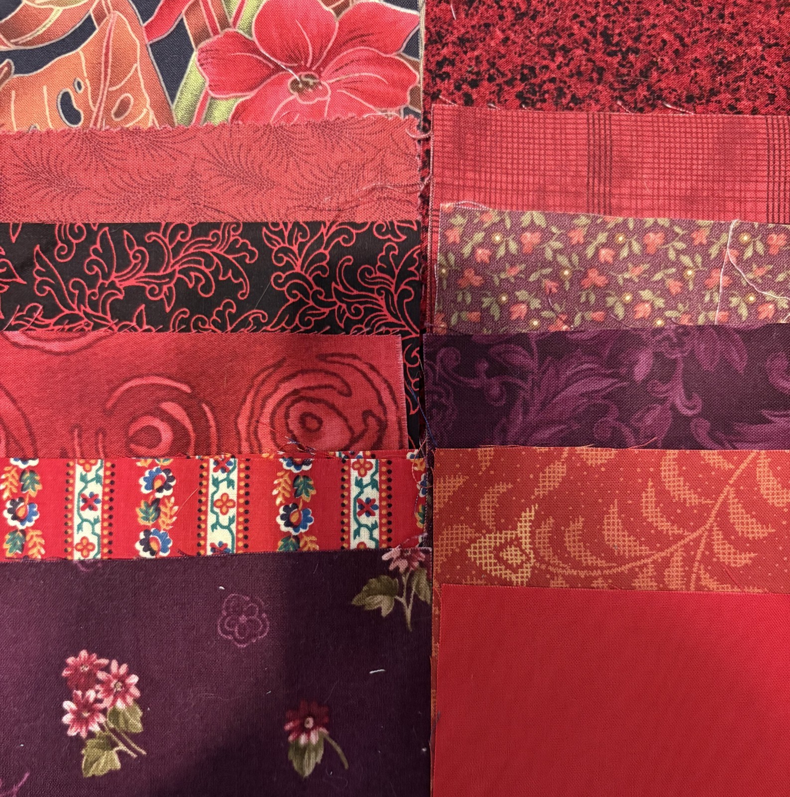 Red Variety 5" Squares Charm Pack - 50 - 5" Squares in Pack
