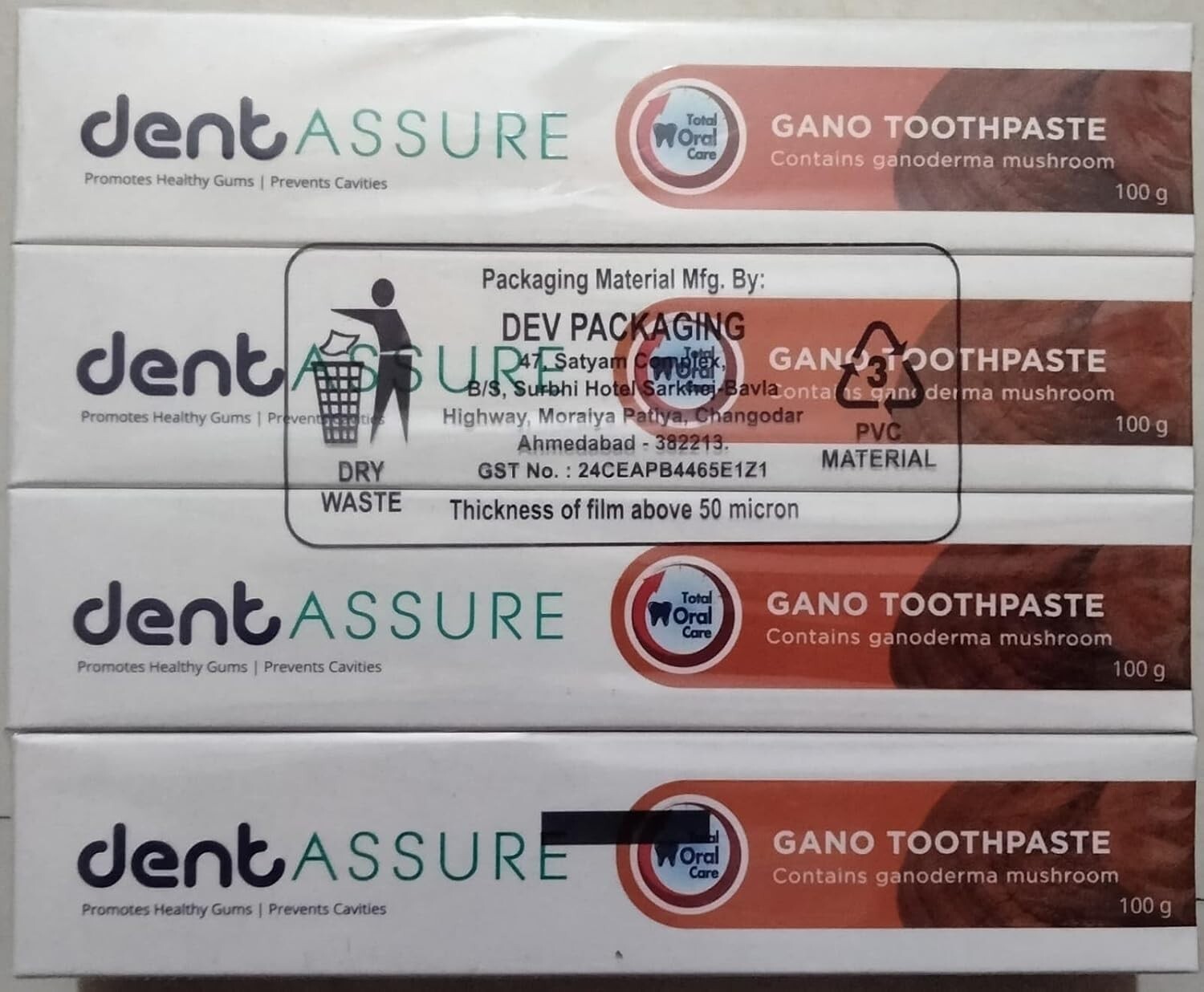 VESTIGE GANO Toothpaste, Pack of 4, 100g Each