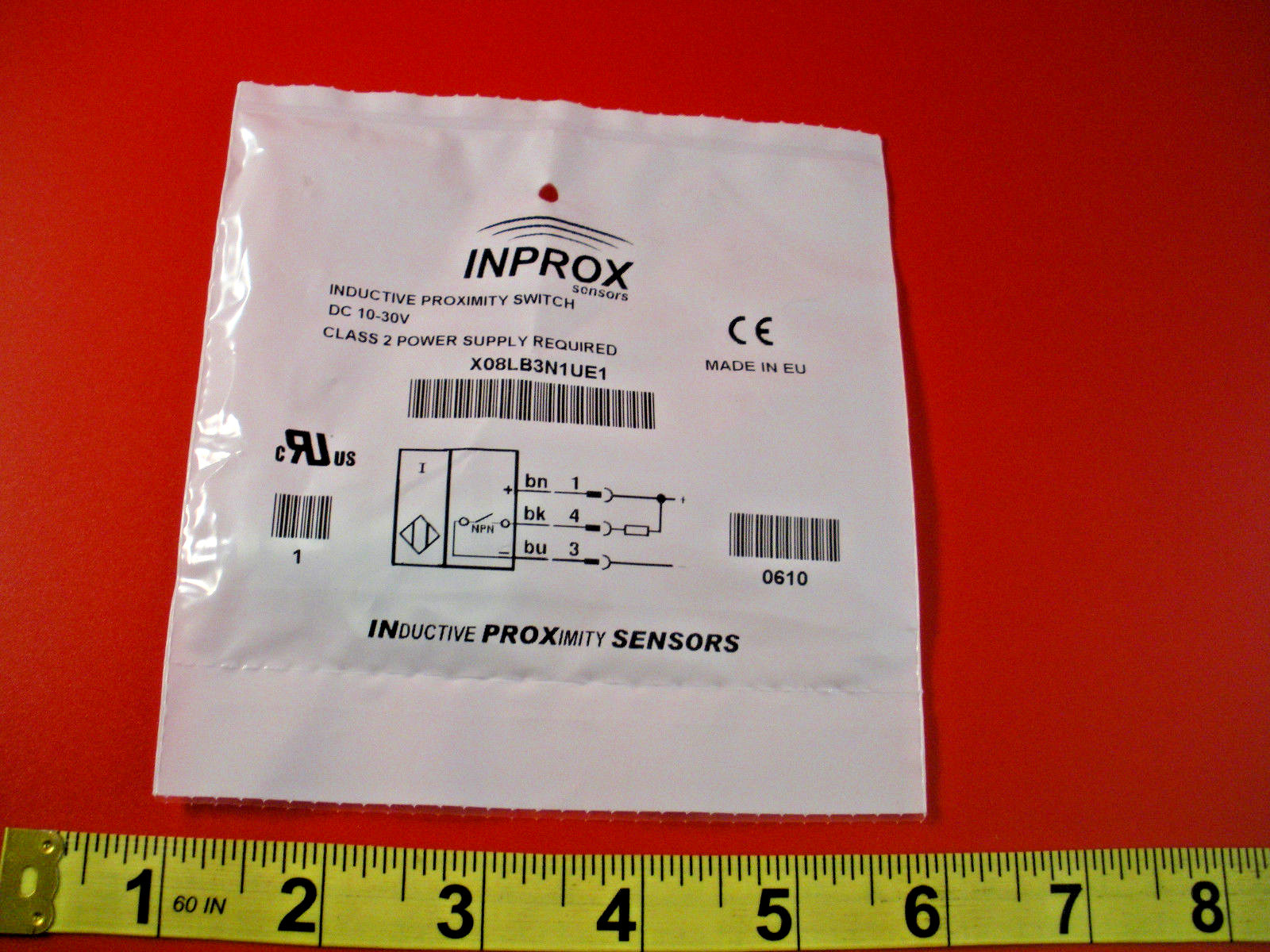 Inprox X08LB3N1UE1 Proximity Sensor Switch Inductive 10-30vdc 3-Pin Nib New