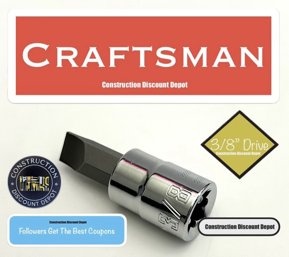 Craftsman 3/8" In. Drive 3/8" Flathead Slotted Screwdriver Socket CMMT42653