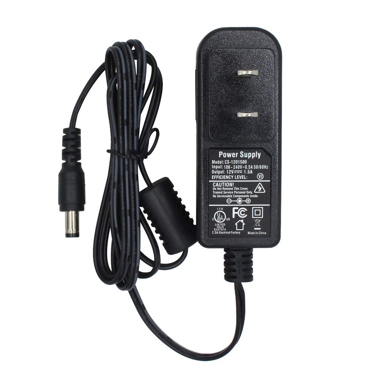 DC 12V 1.5A Power Adapter Supply Model: CS-1201500 Plug 5.5Mm X 2.1Mm for Sec