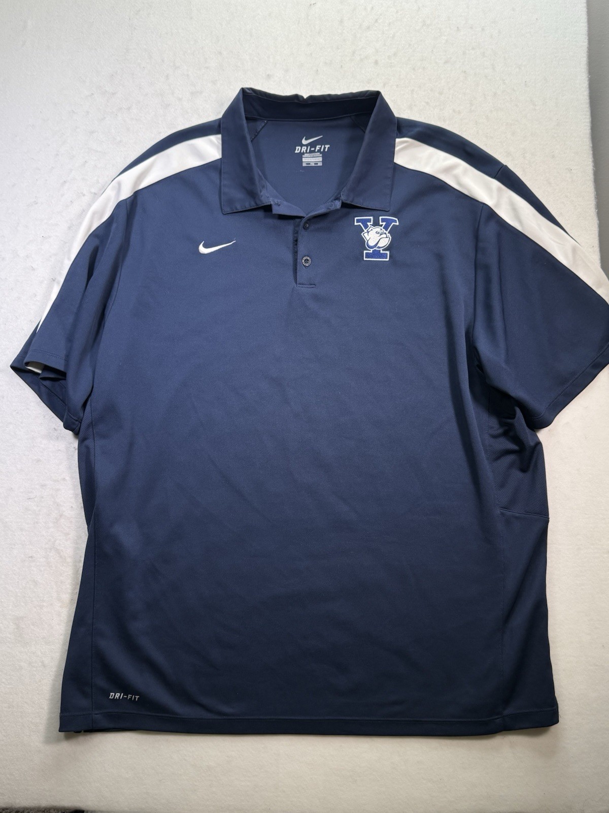 Yale Bulldogs Nike Dri-Fit Golf Polo Shirt Mens Size 2XL Blue White