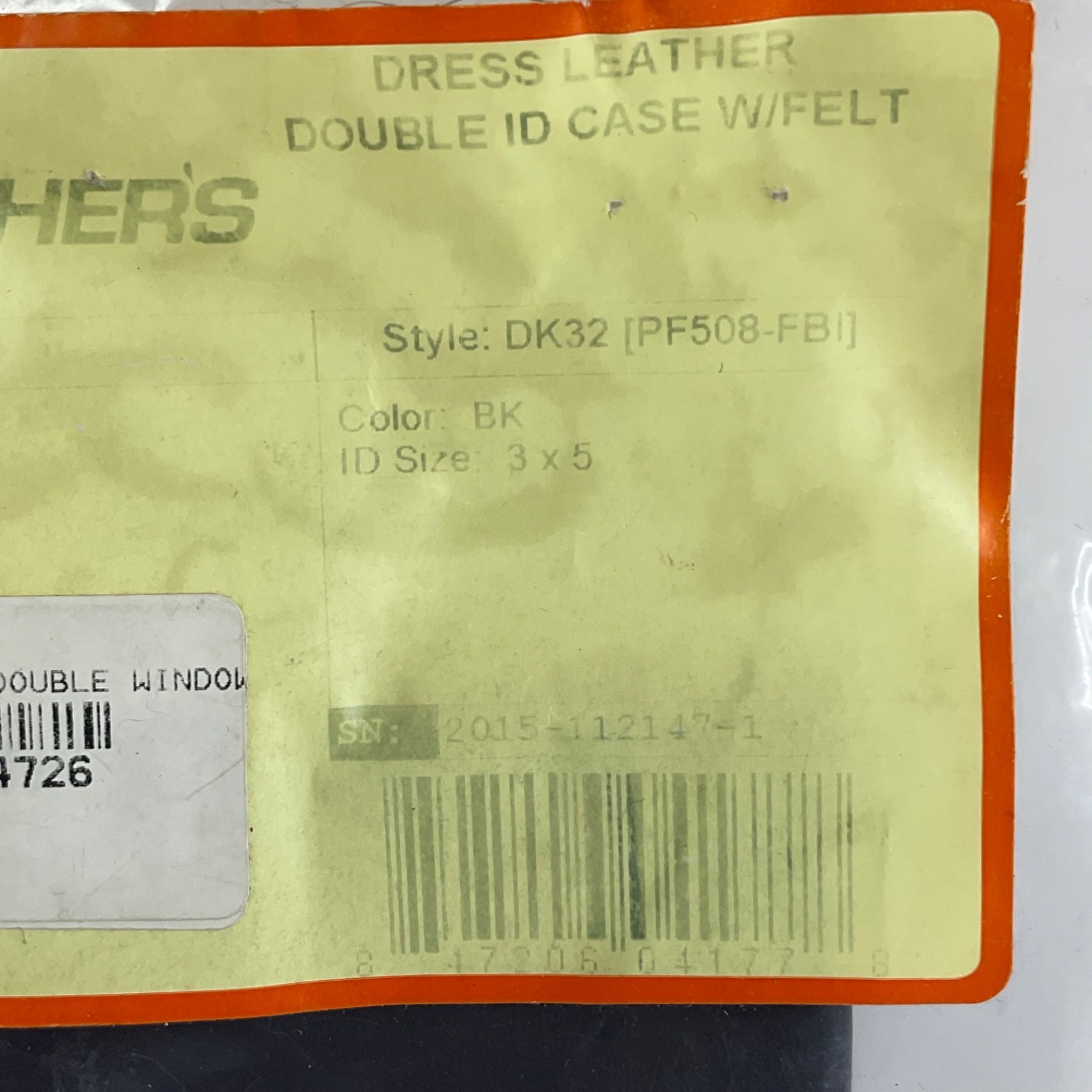 Streichers ID Holder Black Leather DK-32 Double Window Side Open New