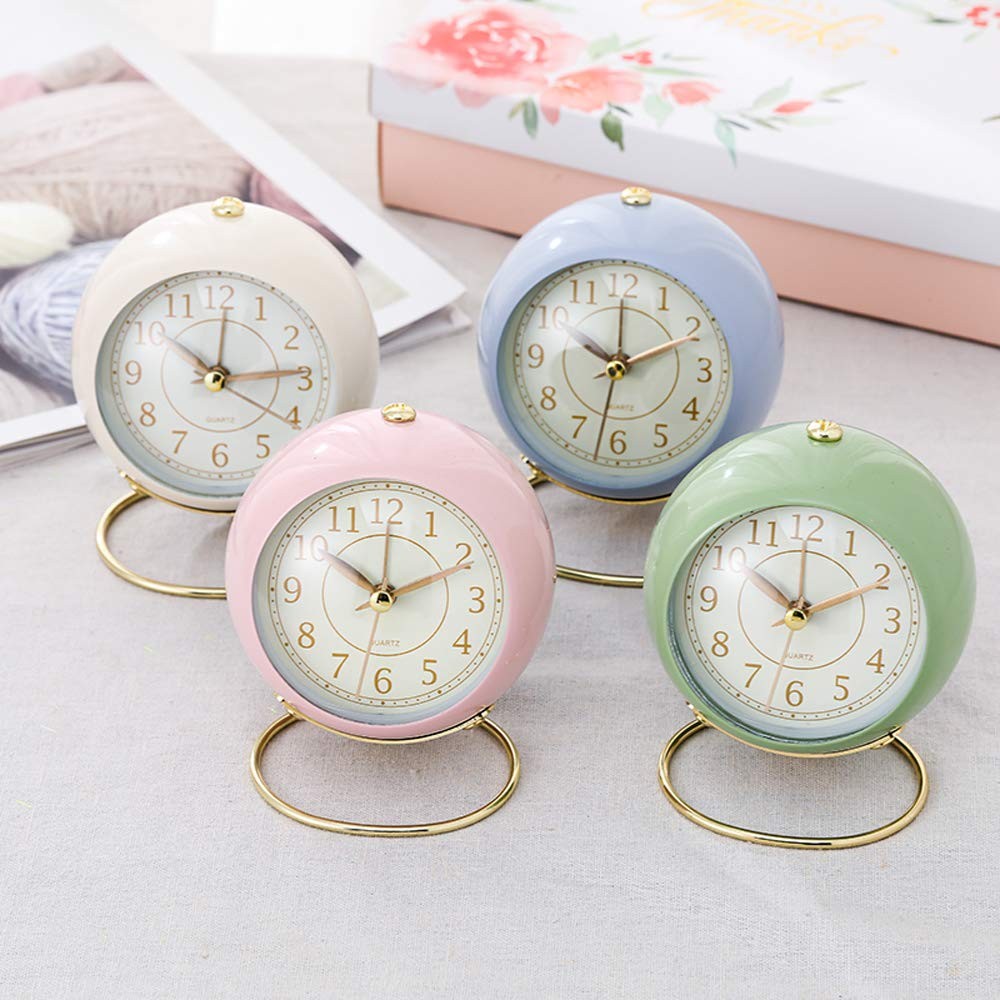 Small Tableclocks Classic Non-Ticking Tabletop Alarm Clock with Backlight, Ba...