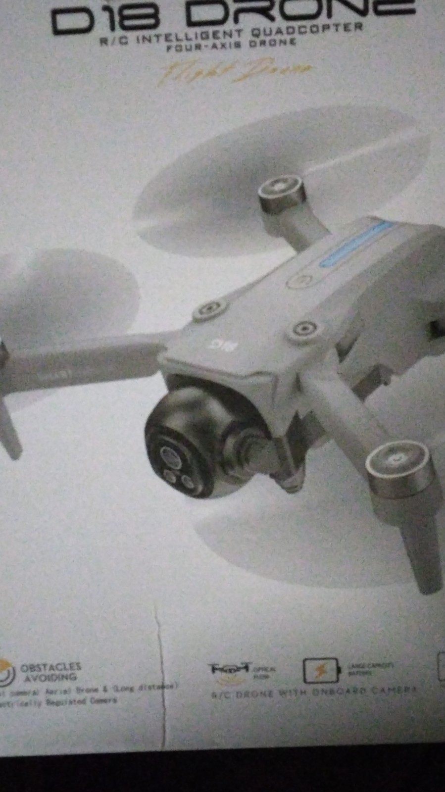 D18 Drone Dual Camera Obstacle Avoiding Headless Mode Large Capacity Battery