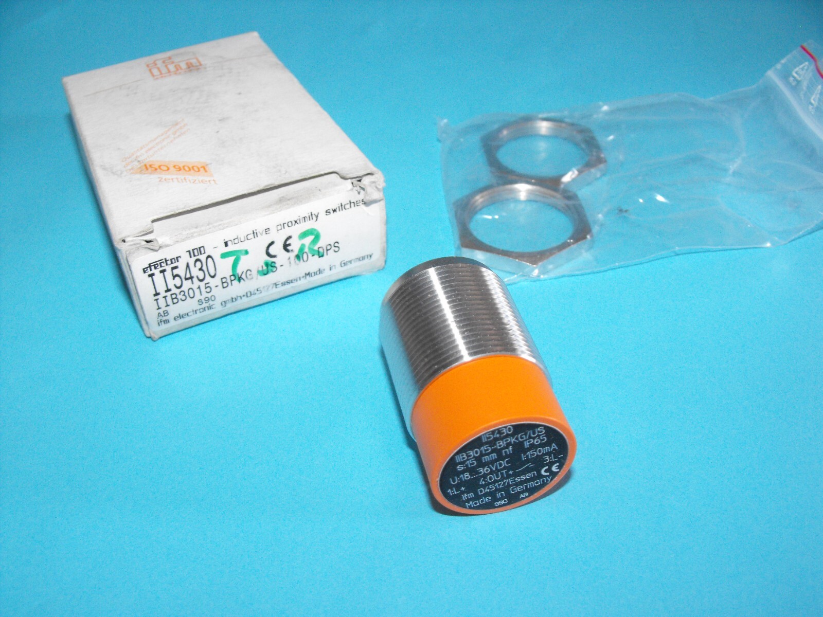 IFM EFECTOR II5430.IIB3015-BPKG/US-100-DPS.18-36VDC.Inductive Sensor.NEW.