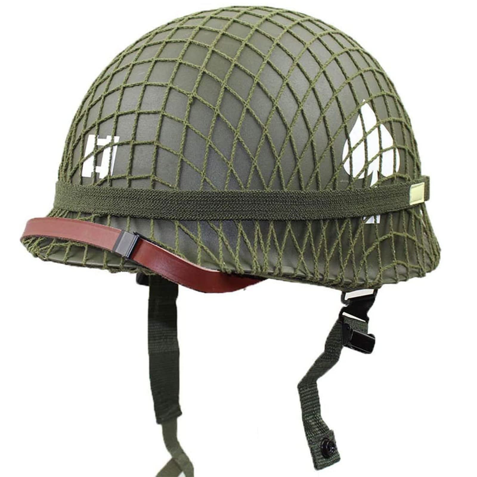 LUCKYYAN Perfect WW2 US Army M1 Green Helmet Replica with One Size,