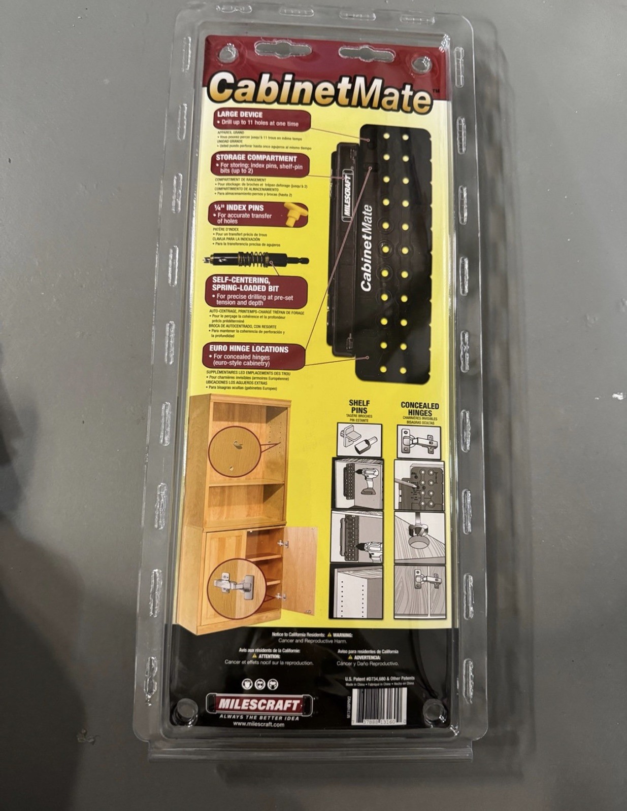 Milescraft 1316 CabinetMate Shelf Pin Drilling Jig Bit Included - BRAND NEW