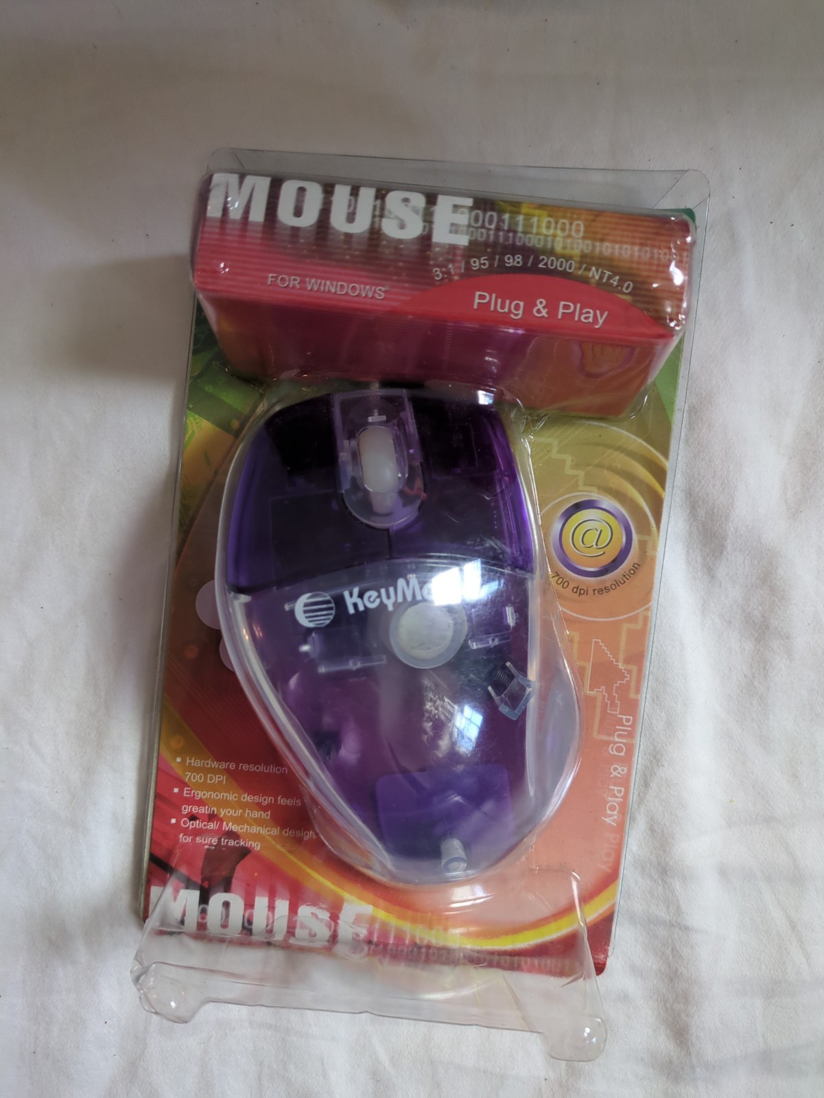 Vintage Purple Plug & Play Mouse For Windows Purple New Open Box