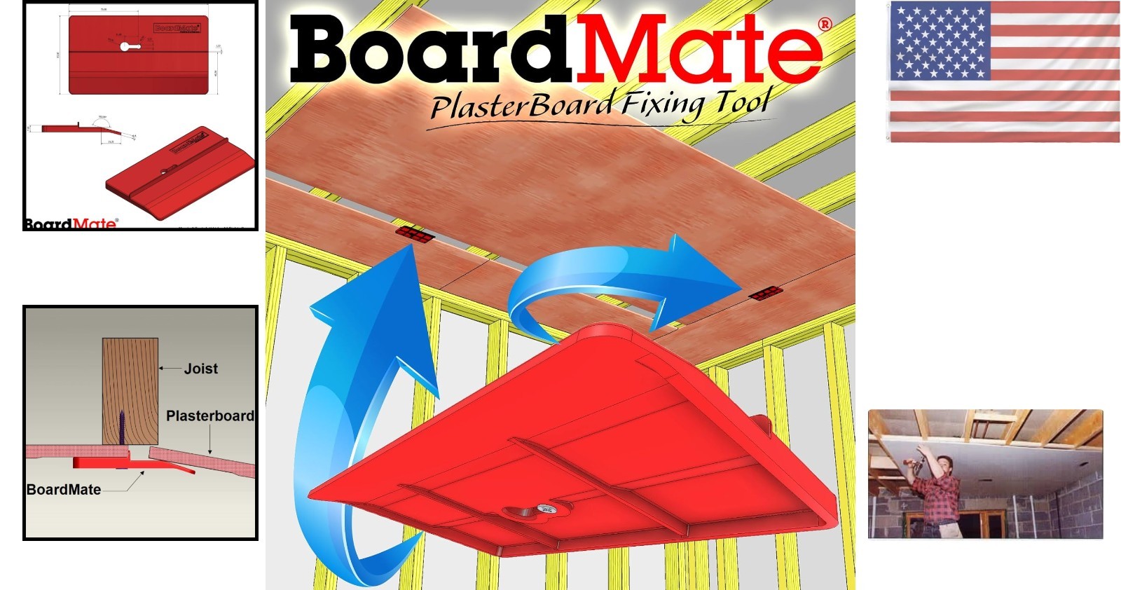Speedy Drywall Fitting Tool Set - 2 Acrylic Boardmates for Fast Installations