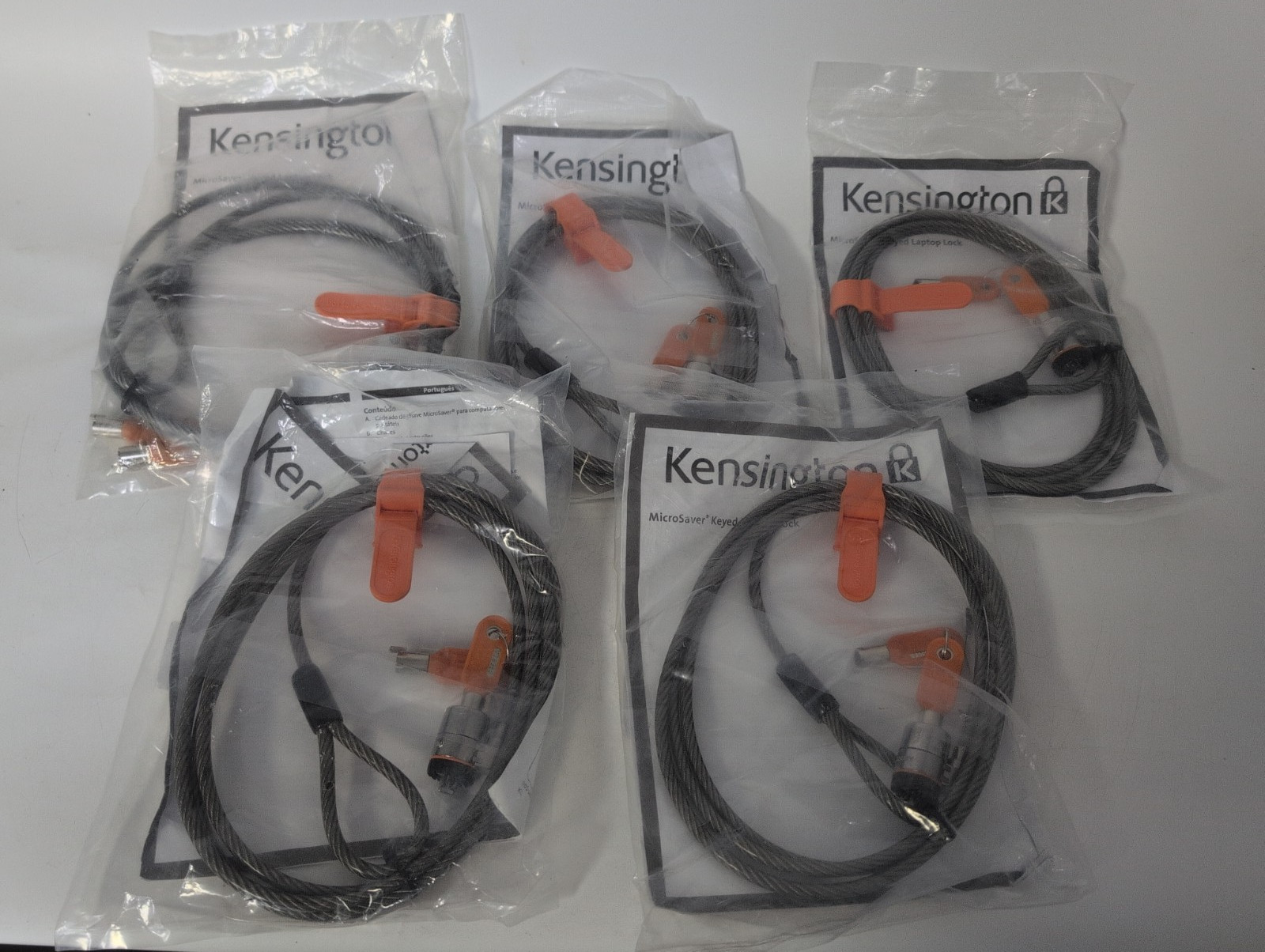 LOT OF 5 KENSINGTON MICRO SAVER NOTEBOOK LOCK K64068F
