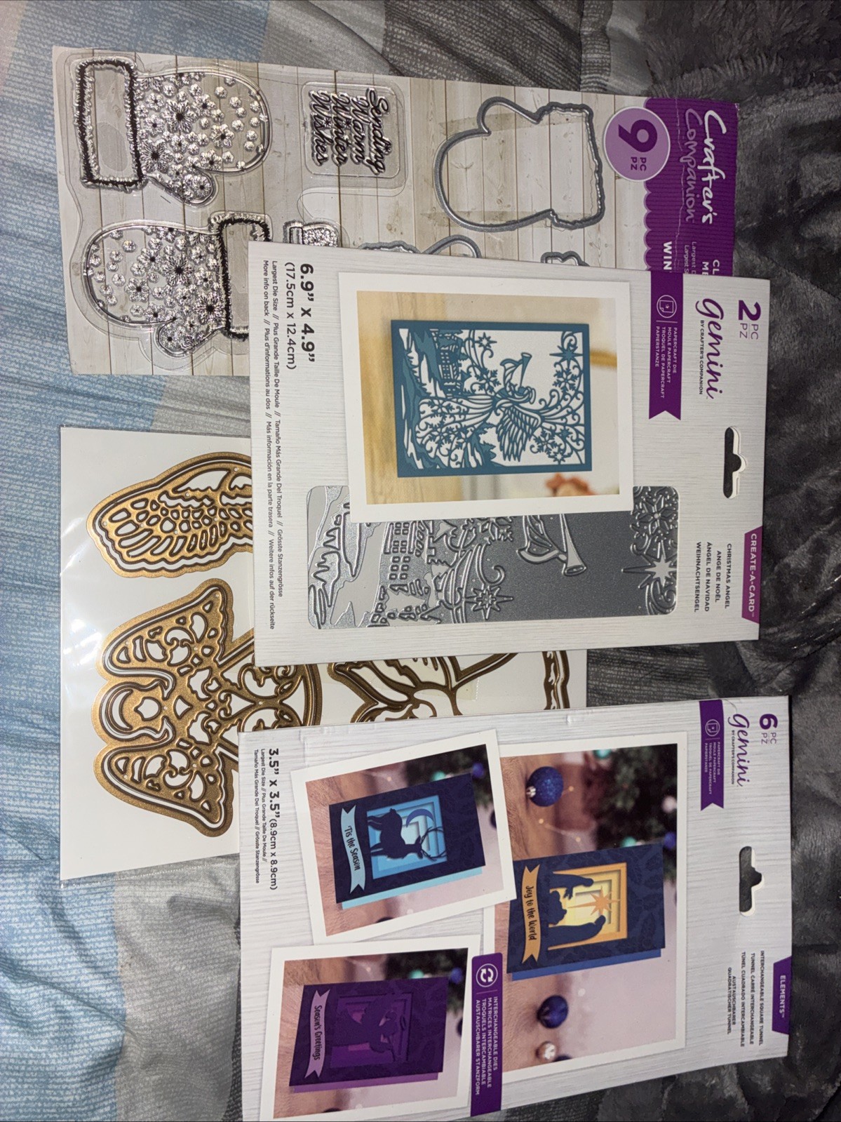 Crafters Companion Christmas Sentiment Stamps Lot of 4 New