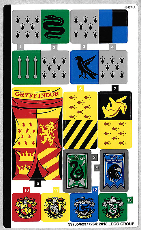 NEW LEGO - Sticker - Harry Potter - Quidditch Match - Set 75956