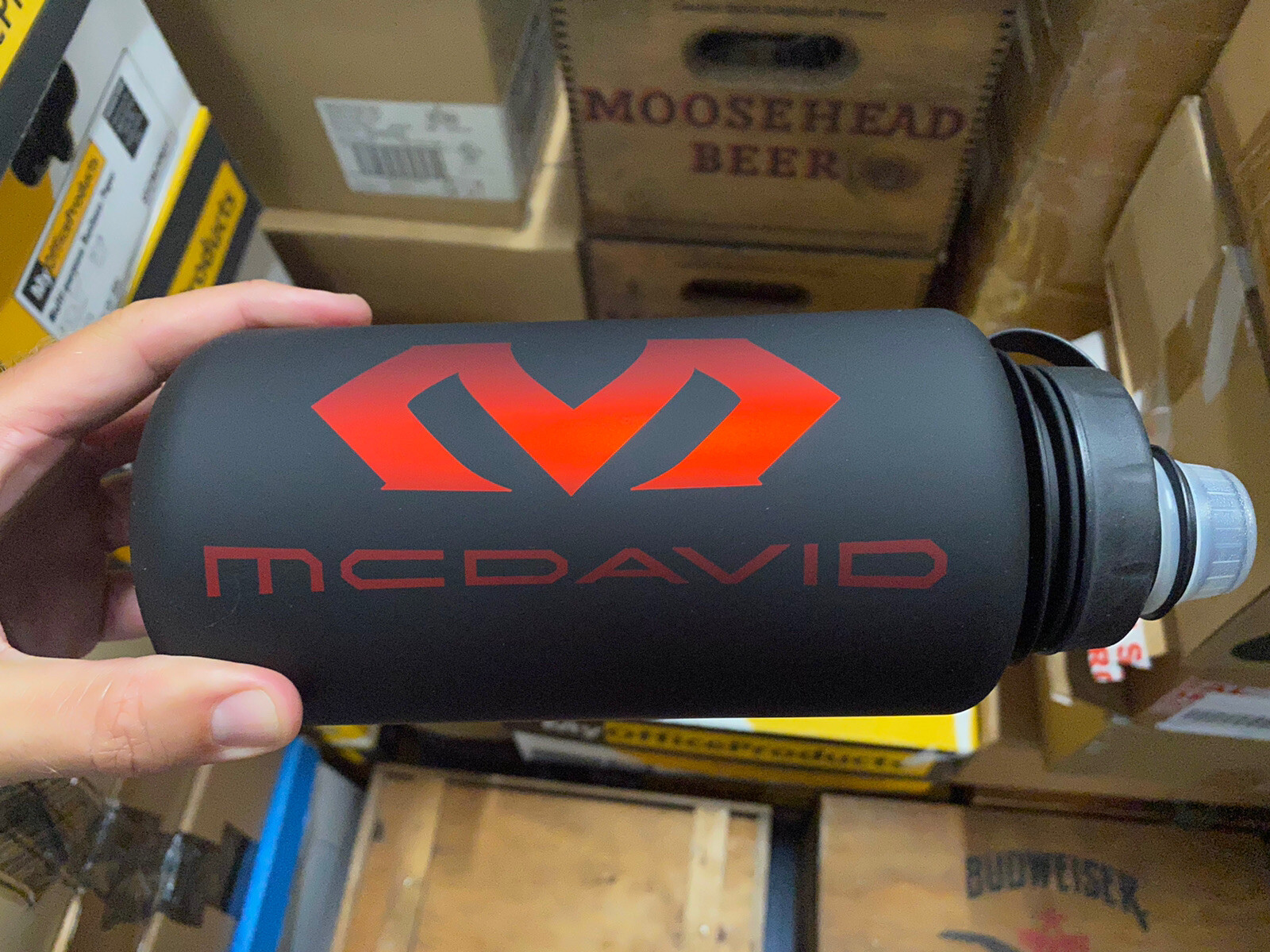 McDavid Black Fitness Gym Training Yoga Big Mouth Sport Squeeze Water Bottle
