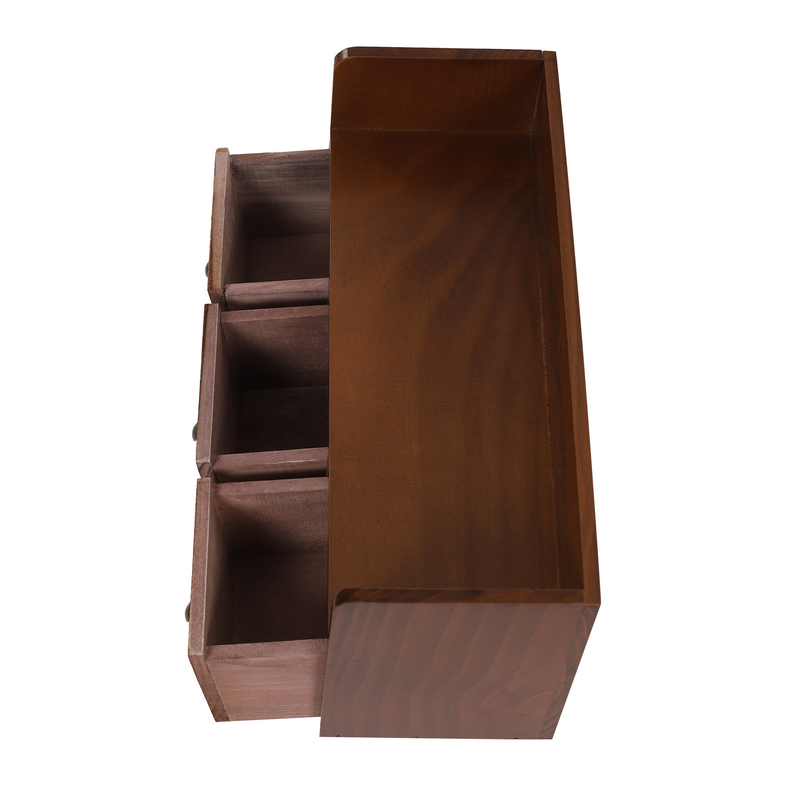 Retro 3 Drawers Wood Desktop Storage Cabinet Cosmetic Jewelry Organizing Cabinet