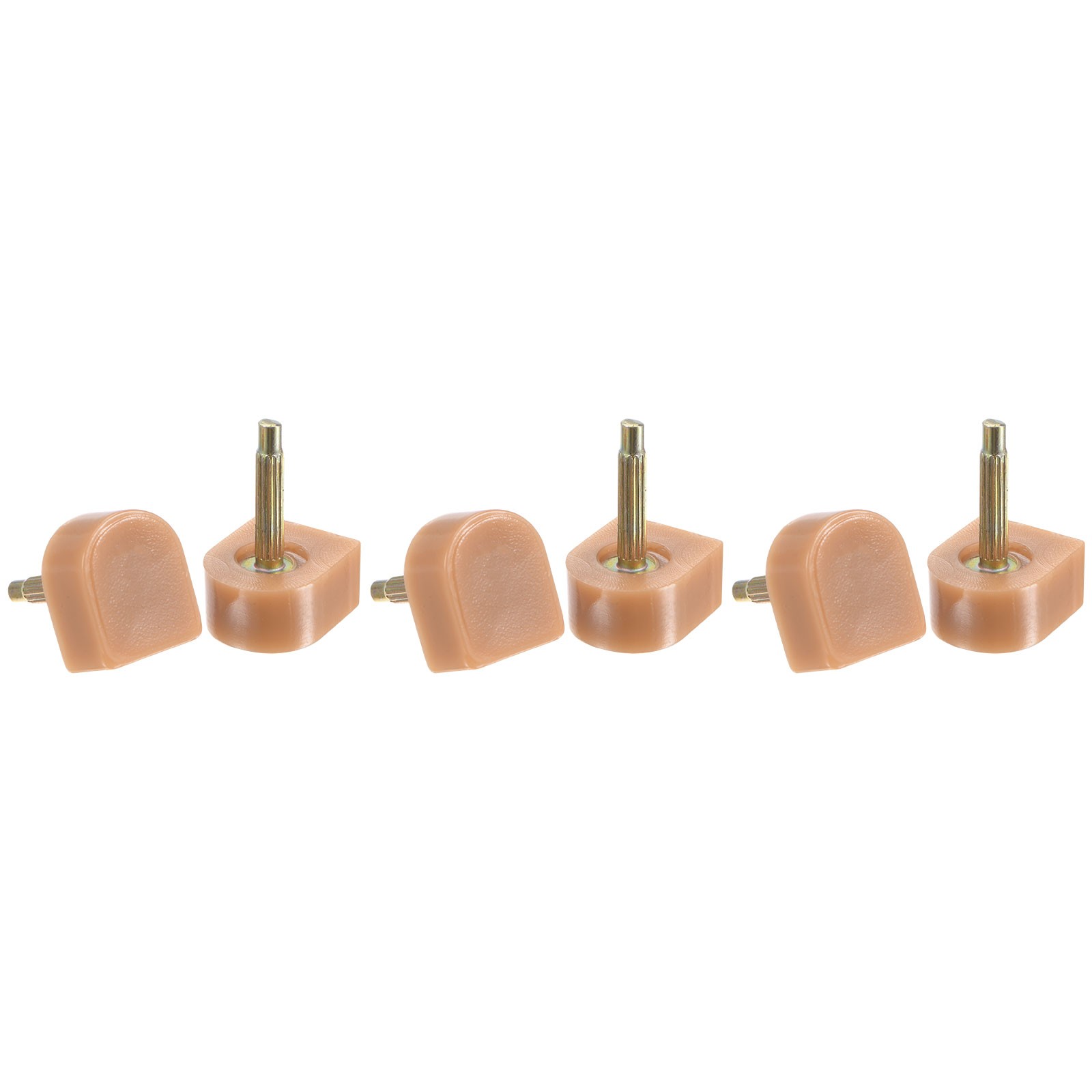 3 Pairs TPU High Heel Tips 2.4mm Pin 12.5x10.5mm U-Shape Shoe Repair Caps Beige