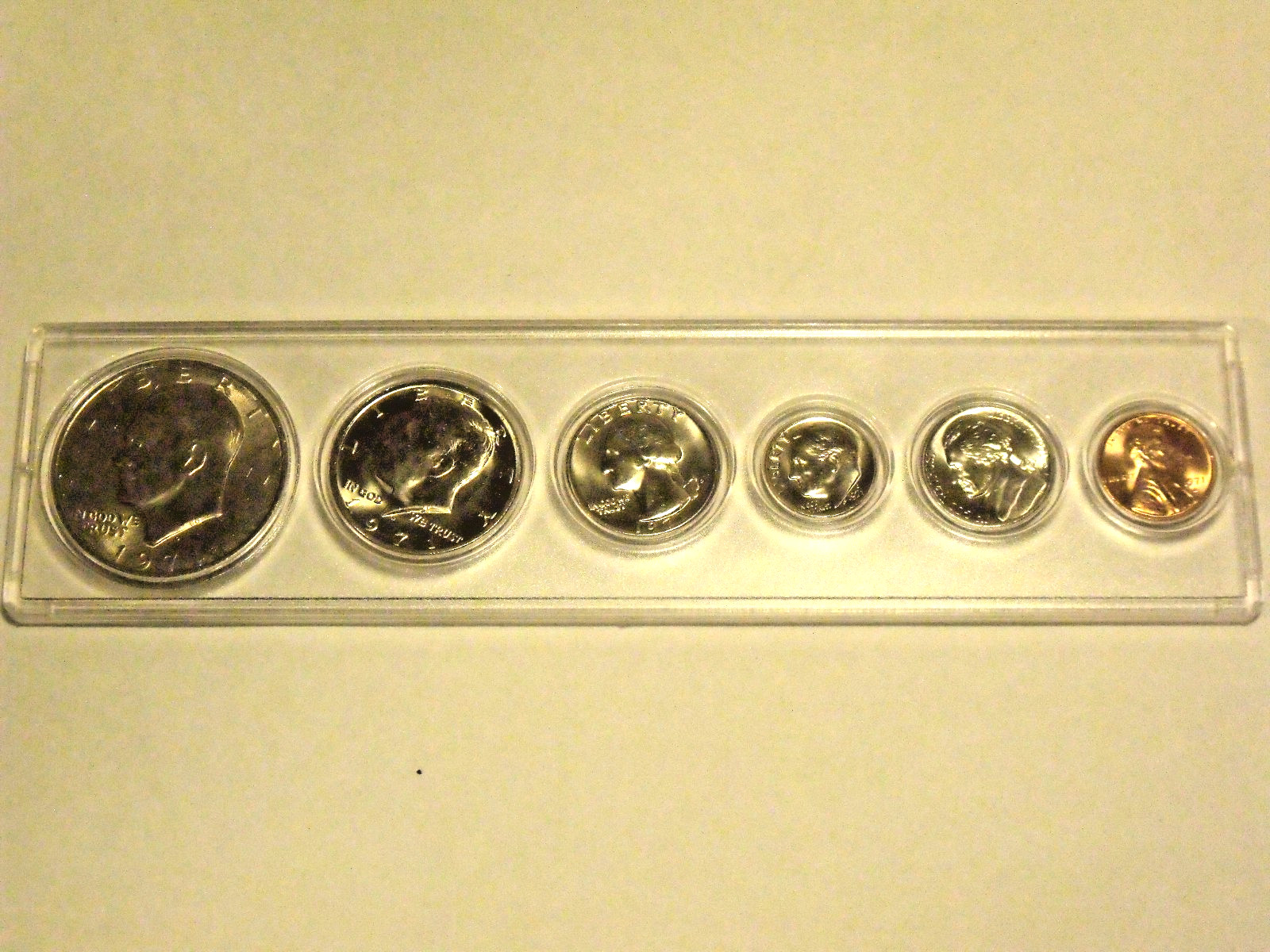 1971-D  Birth Year Set (6 coin) Choice BU in hard plastic holder w/Ike dollar