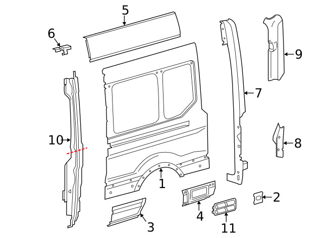 Genuine Ford Quarter Panel Extension Bracket BK3Z-6151187-A