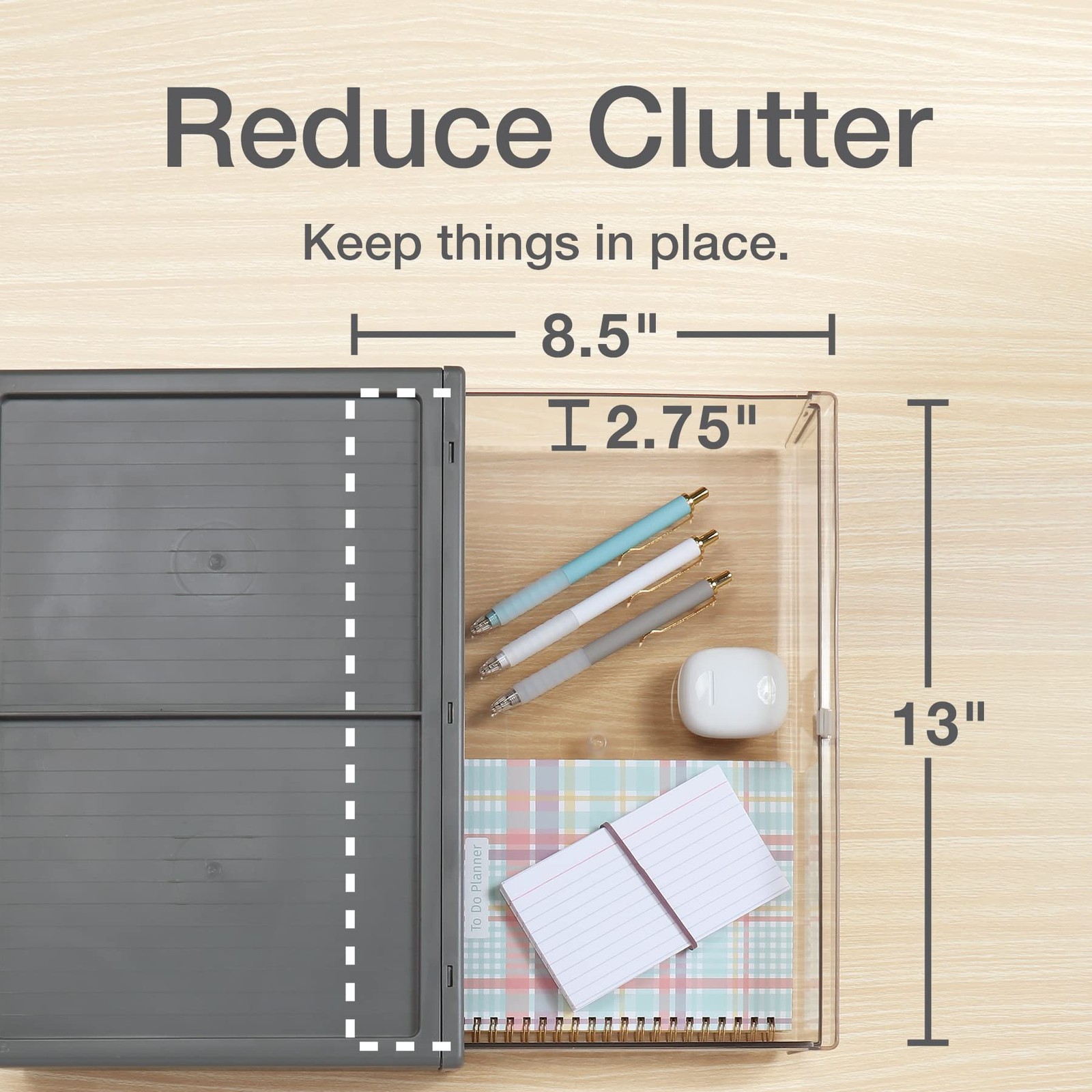 Stackable Drawer, Durable Plastic, Silicon Handles, Tinted Drawers, Single, G...