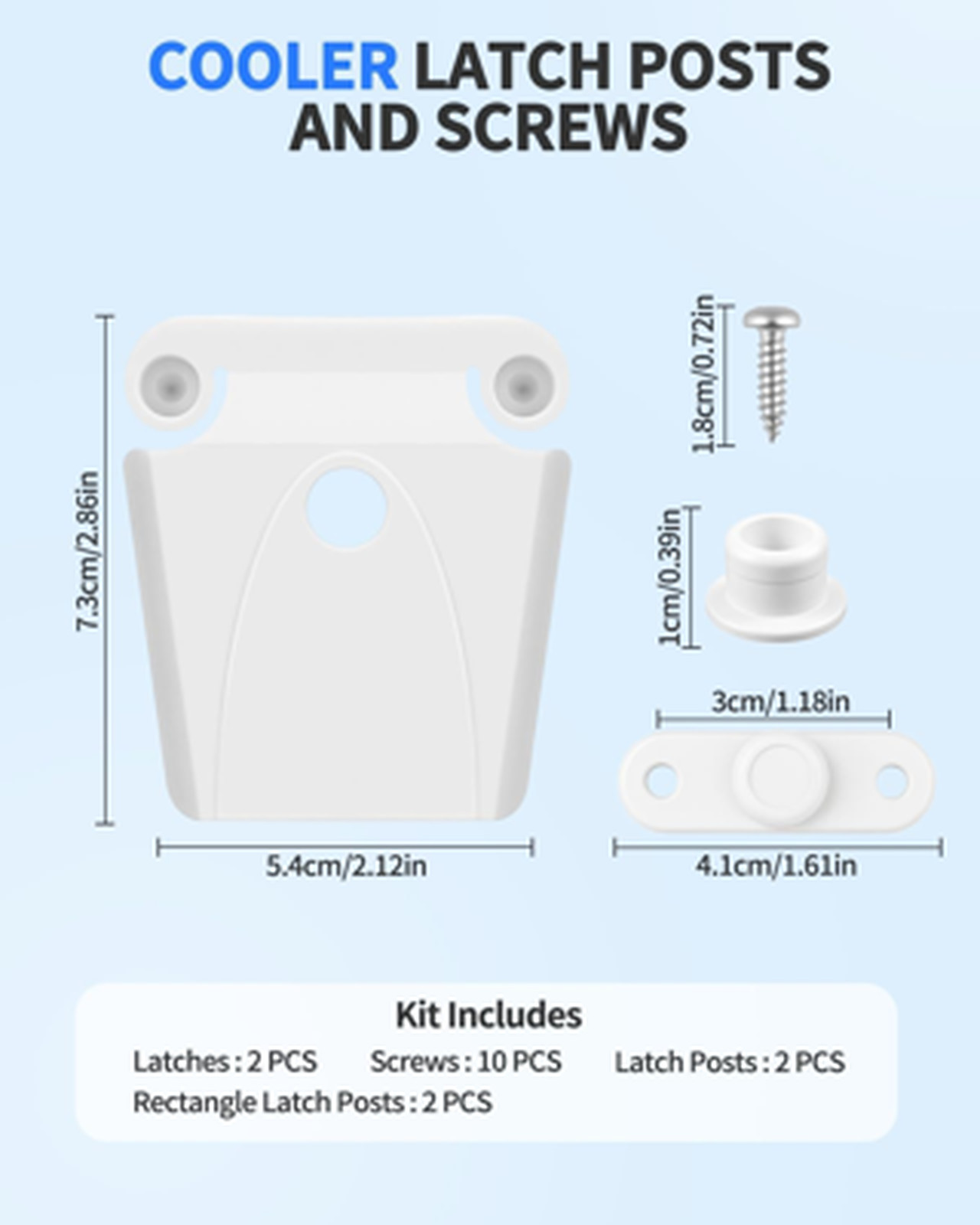 Cooler Latch Replacement Kit for Igloo 50-165 Qt Coolers Includes Posts and