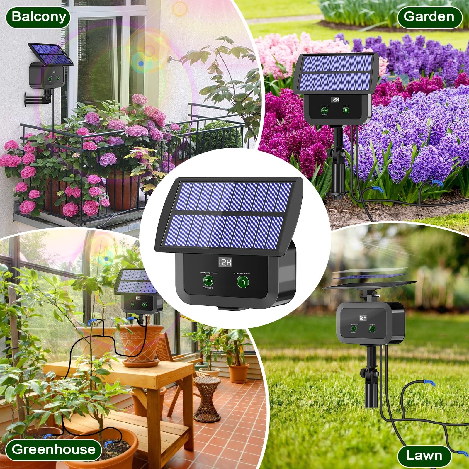 LCD Display Solar Drip Irrigation System Kit, 30 Working Modes & 10 Watering Int