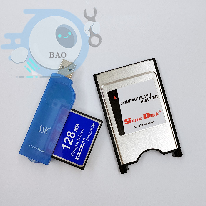 3 piece set NEW CNC 128MB CF CF card+CF-PCMCIA adapter+SSK USB2.0 card reader