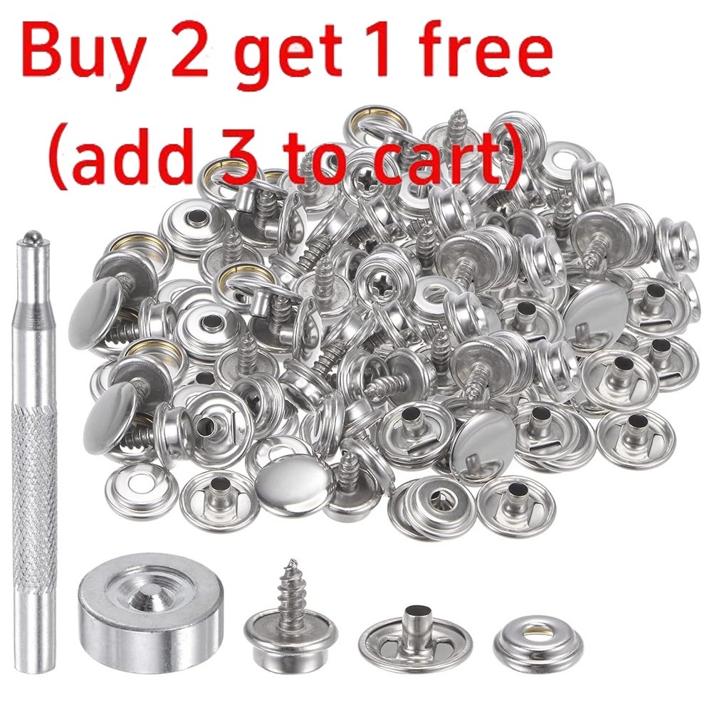 120 PCS Marine Canvas Snap Button Fastener Kit Upholstery Boat Cover Snap Button