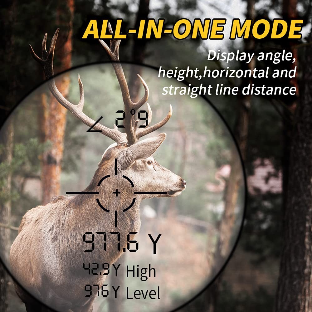 Hunting Laser Rangefinder with Rechargeable Battery 1000 Yards Hunting Range ...