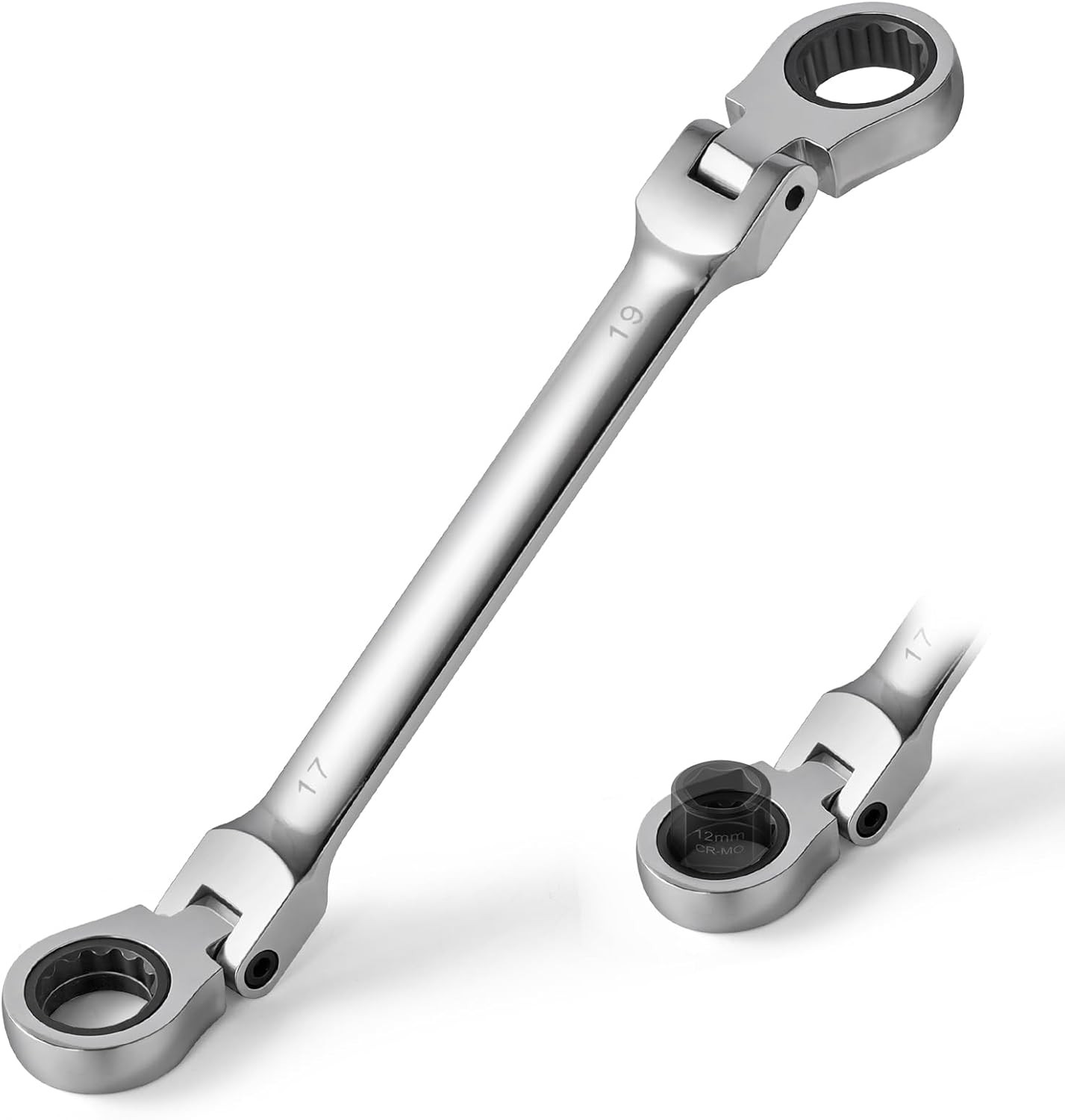 Nano Socket Wrench, Nano Ratchet Wrench with Flex-Head Double-End for Ultra-Shor