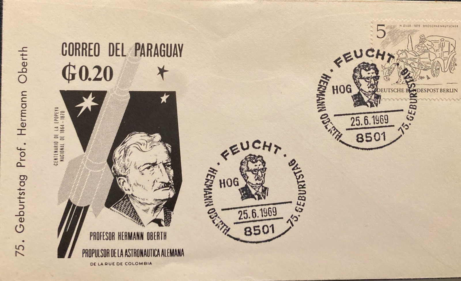 HERMANN OBERTH , ROCKET  SCIENTIST , WORKED WITH VON BRAUN 1969