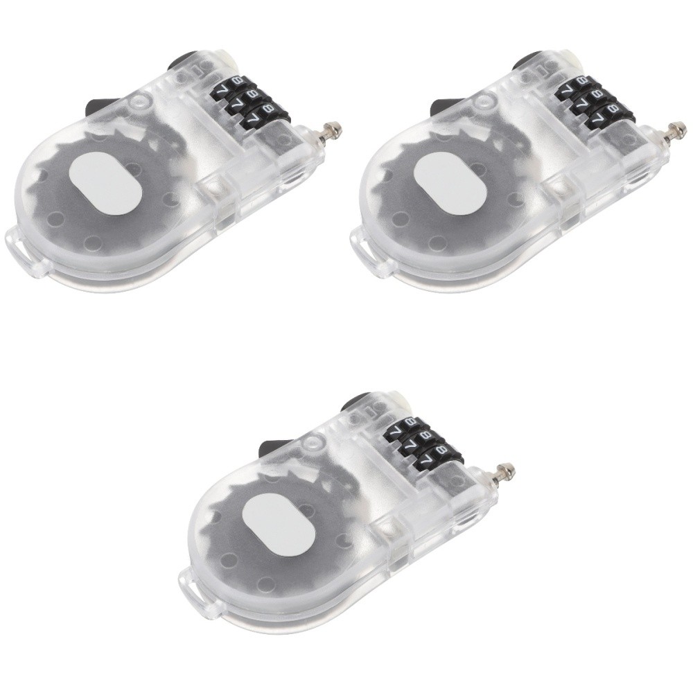 3 Pack Ski Lock Lightweight Snowboard Cable Anti Theft Handlebar