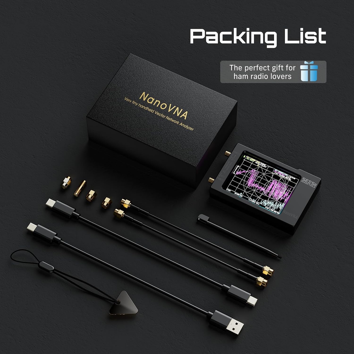 Touch 2.8 inch NanoVNA-H Vector Network Analyzer HF VHF UHF MF Antenna Analyzer