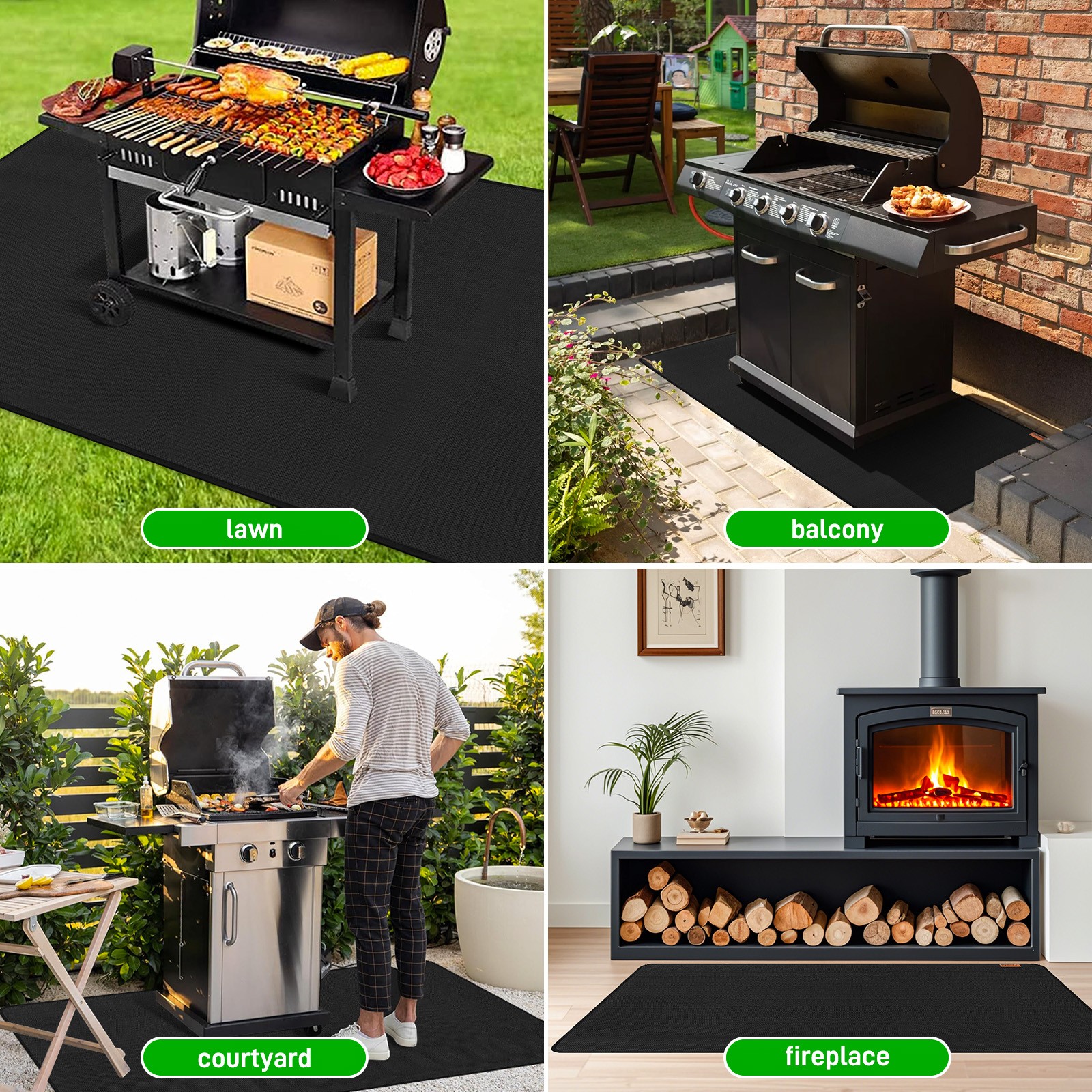 New Under Grill Mat Premium Grill Mat for Deck Oil Absorbent Deck Protector